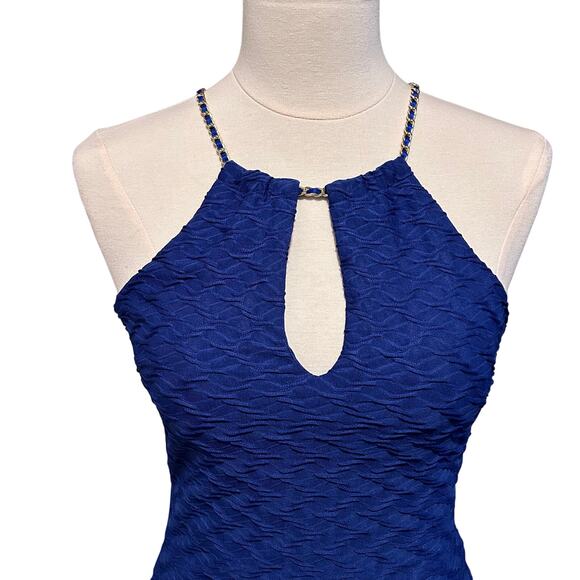 Bisou Bisou Ryal Blue Strapless Cocktail Dress Size 4 - Picture 2 of 10